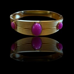 Pembe Taşlı Gold Kelepçe